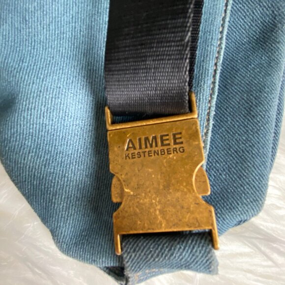 Aimee Kestenberg Leather Milan Bum Bag Fanny Pack Belt Bag Dark Denim - Picture 10 of 12